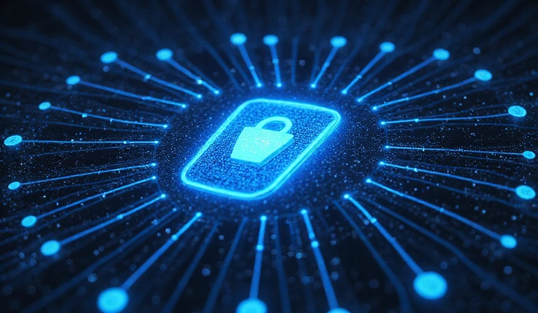 Abstrakte Darstellung von Cybersicherheit und Datenverschlüsselung